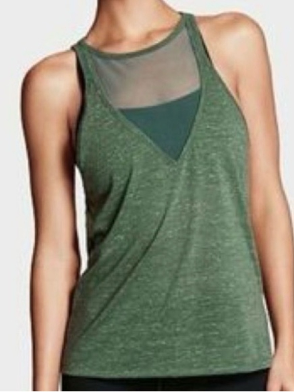 Victoria Secret Sport Green Mesh Tank Top